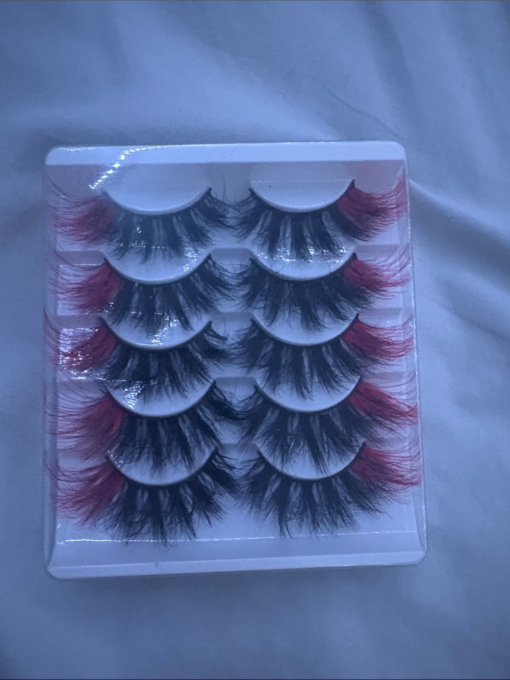 Bold Black Lashes with red Accent - Dramatic False Eyelash Set